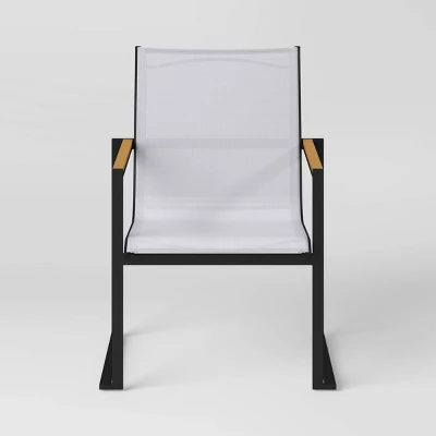 2pc Henning Outdoor Patio Dining Chairs Arm Chairs Gray - Project 62™ 3 2pc Henning Outdoor Patio Dining Chairs Arm Chairs Gray - Project 62™ - Image 3