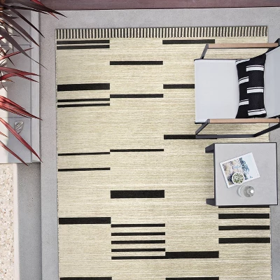 7' X 10' Outdoor Rug Multitier Bars Gray/Cream - Project 62™ 4 7' X 10' Outdoor Rug Multitier Bars Gray/Cream - Project 62™ - Image 4