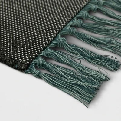 5' X 7' Diamond Fringed Outdoor Rug Gray/Teal - Project 62™ 1 5' X 7' Diamond Fringed Outdoor Rug Gray/Teal - Project 62™