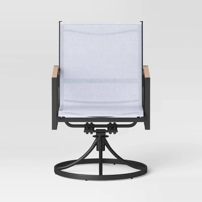 2pc Henning Swivel Outdoor Patio Dining Chairs Rocking Chairs Black - Project 62™ 2 2pc Henning Swivel Outdoor Patio Dining Chairs Rocking Chairs Black - Project 62™ - Image 2