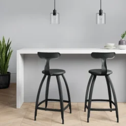 Seidler Architect Industrial Counter Height Barstool Black - Project 62™