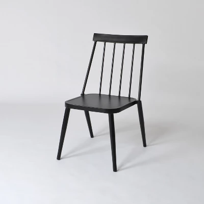 4pc Windsor Outdoor Patio Dining Chairs Stacking Chairs Black - Project 62™ 1 4pc Windsor Outdoor Patio Dining Chairs Stacking Chairs Black - Project 62™