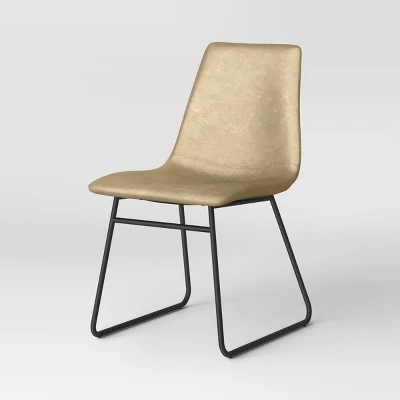 2pk Bowden Faux Leather And Metal Dining Chairs Natural - Project 62™ 2 2pk Bowden Faux Leather And Metal Dining Chairs Natural - Project 62™ - Image 2