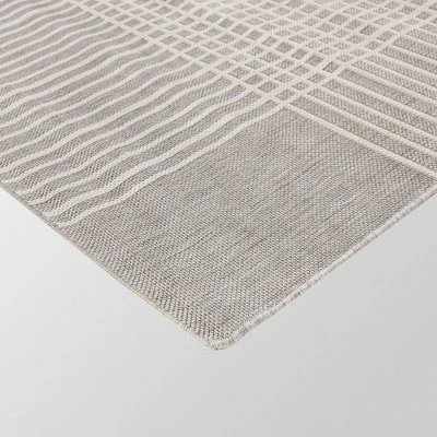 6' X 9' Plaid Outdoor Rug Gray - Project 62™ 4 6' X 9' Plaid Outdoor Rug Gray - Project 62™ - Image 4