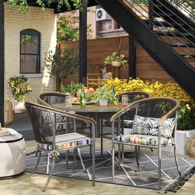 Woven Tapestry With Braid Outdoor Rug - Project 62™ 1 Woven Tapestry With Braid Outdoor Rug - Project 62™