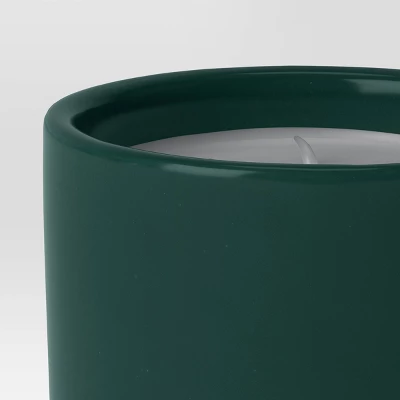 30oz Cylindrical Ceramic Arch 2-Wick Citronella Candle Deep Green - Project 62™ 2 30oz Cylindrical Ceramic Arch 2-Wick Citronella Candle Deep Green - Project 62™ - Image 2