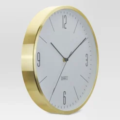 6" Round Wall Clock White/Brass - Project 62™