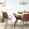 2pk Bowden Dining Chair With Arms Caramel Faux Leather - Project 62™