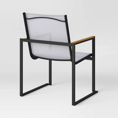 2pc Henning Outdoor Patio Dining Chairs Arm Chairs Gray - Project 62™ 4 2pc Henning Outdoor Patio Dining Chairs Arm Chairs Gray - Project 62™ - Image 4