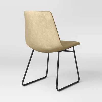 2pk Bowden Faux Leather And Metal Dining Chairs Natural - Project 62™ 3 2pk Bowden Faux Leather And Metal Dining Chairs Natural - Project 62™ - Image 3