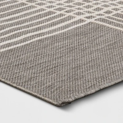 5' X 7' Plaid Outdoor Rug Gray - Project 62™ 2 5' X 7' Plaid Outdoor Rug Gray - Project 62™ - Image 2